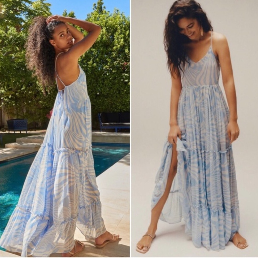 MISA Kalita maxi dress in Casablanca Blu